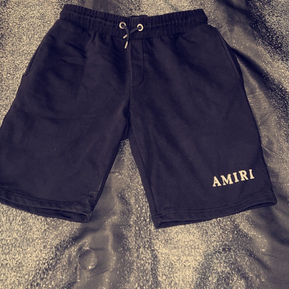 RELAXED COTTON SWEAT SHORTS, AMIRI LOGO PRINTED ON SIDE